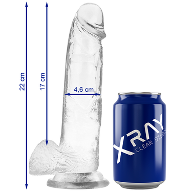 Dildo Trasparente Impermeabile con Base Ventilatoria Compatibile con Imbracature